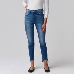 Revolve 3x1 Blue Ankle Cropped Stretch Jeans